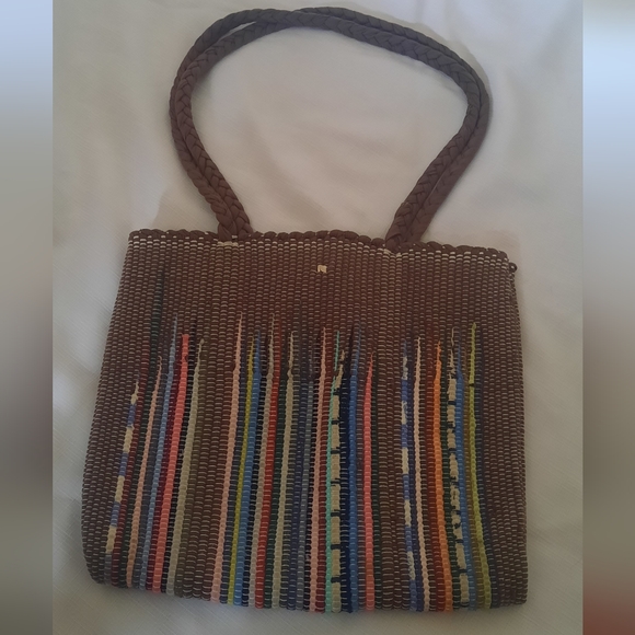 Upcycled Repurposed Rag Rug Bag / Purse - Picture 2 of 6